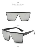 Gafas De Sol Retro Para Mujer Con Marco Grande UV400 Gradiente Negro Diseñador Un Pieza Ciclismo Polímero Transpirable Y Duradero - details 10