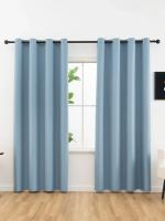 2pcs Cortinas 100% Negro Rotura Térmica Para Decoración Del Hogar Adecuadas Para Sala De Estar Dormitorio Cocina - details 17