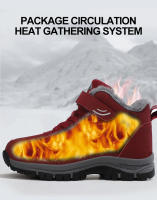 Botas Impermeables Para Hombres Y Mujeres 2023 Botines De Invierno Con Cierre De Correa Botas De Nieve De Hiking Material De Suela TPR Lining De Peluche Corto - details 4