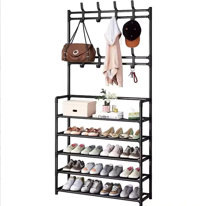 Perchero de Entrada con Almacenamiento de Zapatos - Resistente y Elegante - 5 Pisos - 1