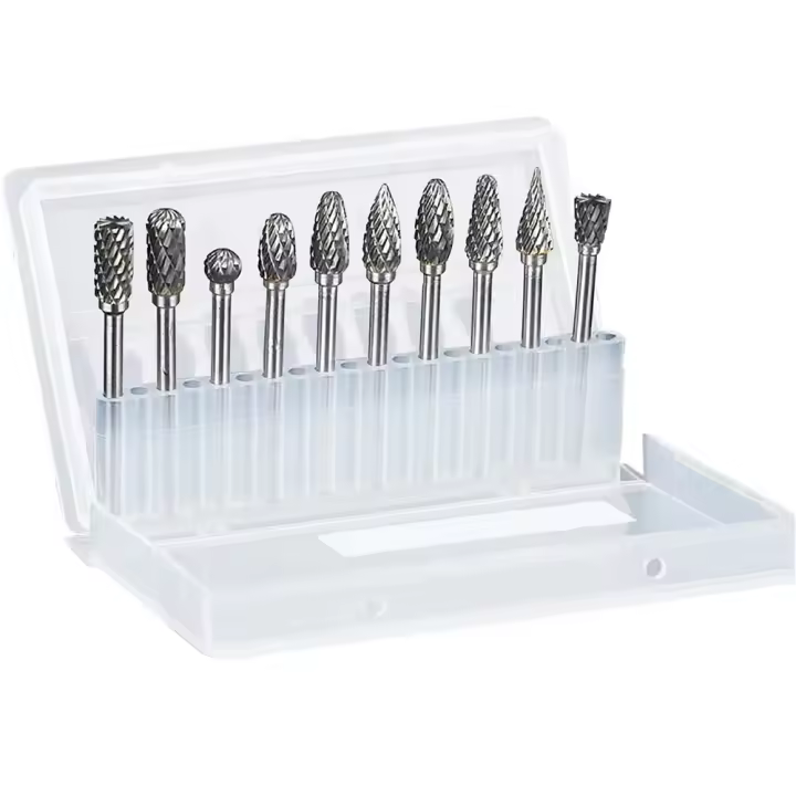 10 PCs Broca De Carburo De Tungsteno 1/8" Herramienta Rotativa De Burilado Doble Corte De Diamante Para Dremel Herramientas De Molienda Eléctrica Metalworking - 1