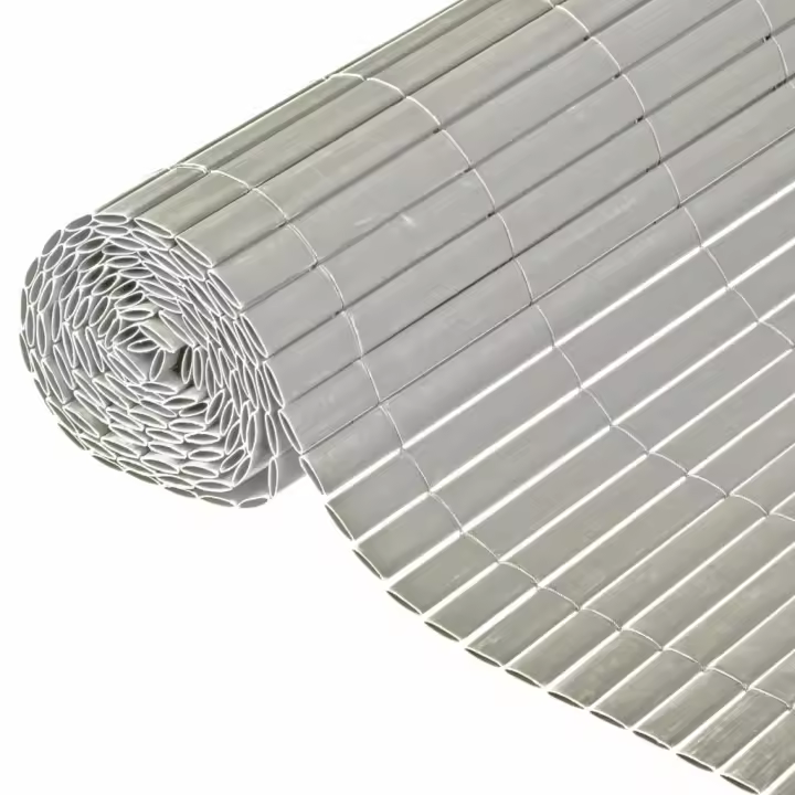 Nature Valla cañizo de ocultación jardín doble cara PVC gris 1,5x3 m - 1