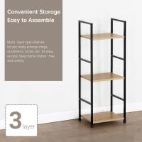Librería de 3 niveles, estantería de pie con estructura de acero, estantería multifuncional de madera para salón, dormitorio, estudio, estantería de escalera 29,1 x 23,5 x 80 cm - details 5