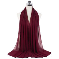 Nueva Elegante Bufanda De Mujer 2023 Modesta En Chiffón Sólido Tamaño Grande Abrazadora Para Cabeza Y Cuello Protección Solar Estilo Fashion - details 26