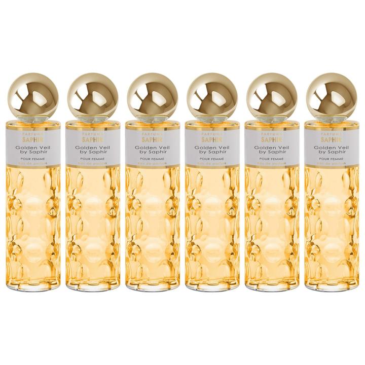 Pack 6x Saphir Eau de Parfum Mujer 200ml – Familia Oriental Cálida y Dulce — oferta en Miravia