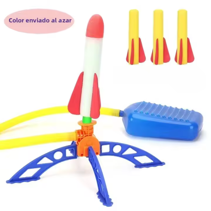 Juego De Juguete Para Niños Con Launcher De Rocket De Aire Con Bomba De Pies Juego Deportivo Al Aire Libre Para Niños Set De Juegos De Salto Y Movimiento Desarrolla La Capacidad De Agarrar Y Moverse - 1