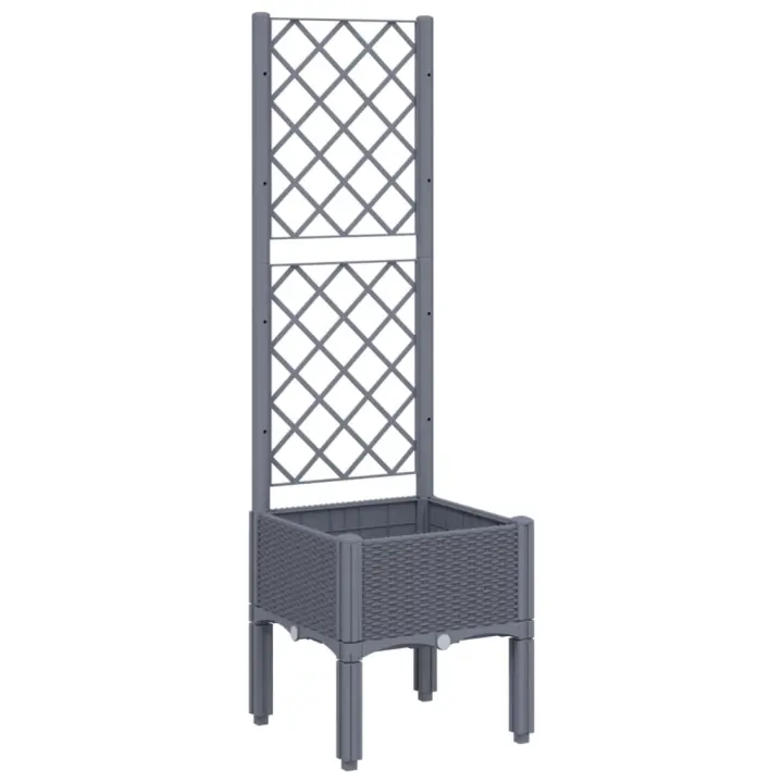 vidaXL Jardinera con enrejado PP 40x40x142 cm Color Gris,  Gris claro,  Negro y mas - 1
