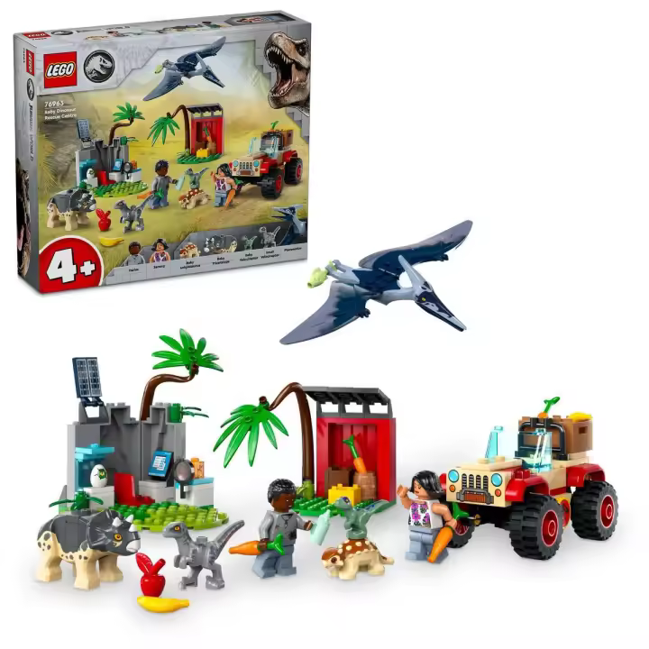 LEGO 76963 Jurassic World Centro de Rescate de Crías de Dinosaurio con una figura de juguete - 1