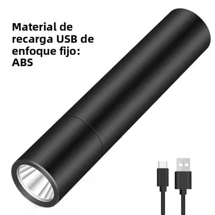 Mini Linterna LED Recargable USB Táctica Con Luz Potente Y Zoomable 5 PCS Lámpara De Emergencia Ajustable Para Escalada Camping Y Senderismo - 1