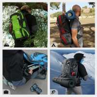 Ociodual Mochila Senderismo 40L Negra Ligera Impermeable Mochila Viaje Supervivencia Plegable Mochila Mujer Camping Mochila Hombre Trekking Montaña Mochilas Marcha Nórdica Deporte - details 3