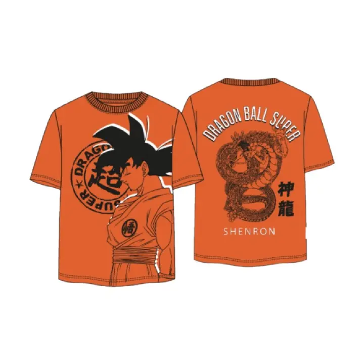 Camiseta - Dragon Ball Super - Son Goku y Shenron (Naranja) - 1