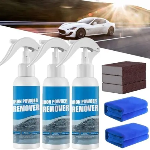 Removedor de polvo de hierro, spray para eliminar óxido, spray multiusos para quitar óxido, spray removedor instantáneo para óxido de herramientas, metales, piezas de coche (3 unidades-3.4 fl oz) - 1