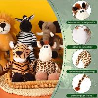 Muñeco De Peluche De 25cm Kawaii Con Animales Del Bosque León Tigre Elefante Mono Zorro Juguetes Para Dormir De Peluche Realistas Para Niños - details 4