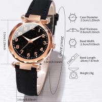 Set De 5 Relojes Para Mujer Con Pulseras Estilo Cielo Estrellado Bisel De Lujo Cuero Malla Acero Inoxidable Moda Casual - details 4