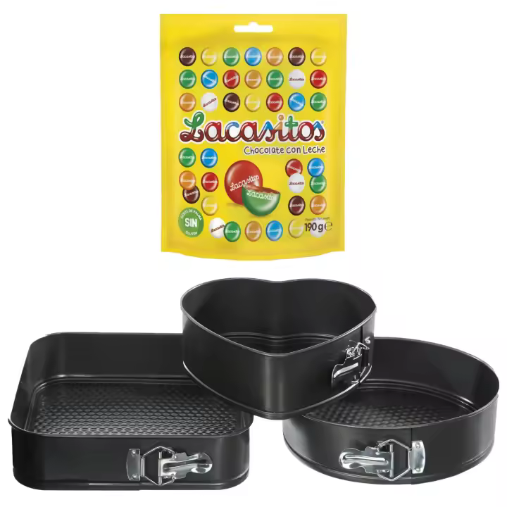 Pack repostería:LACASITOS DOYPACK PERSON 190G+Juego de 3 moldes desmontables surtidos - 1