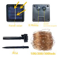 Luces De Cadena Solar LED Para Exteriores Impermeables Luz De Hadas Para Decoración De Jardín Navidad Fiesta Boda Árbol De Calle - details 1