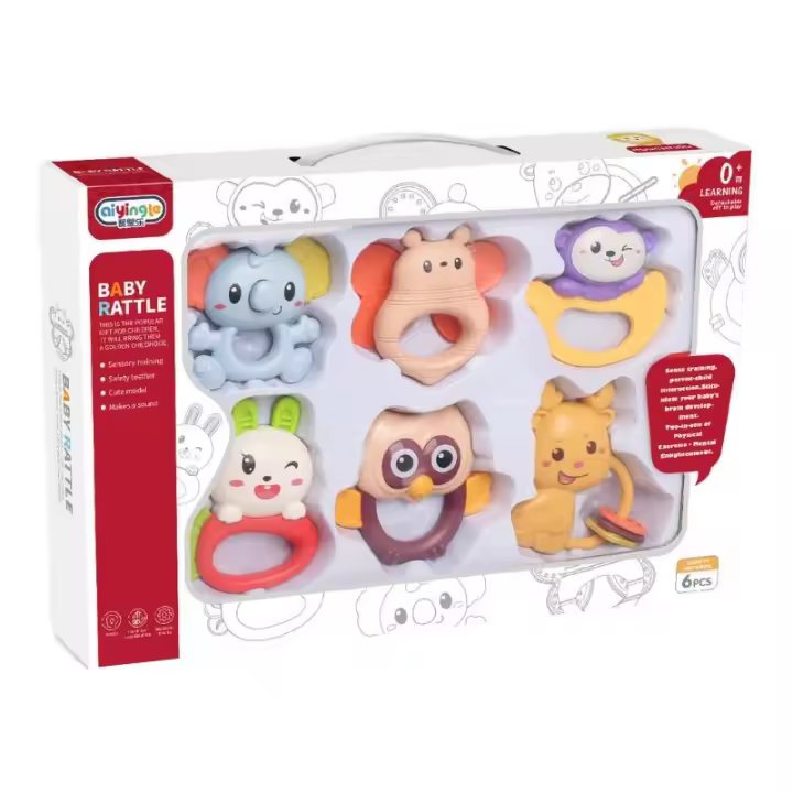 Juego de Sonajeros para Animales | LPM | Set de 6 Piezas para el Aprendizaje Temprano del Bebé - 1