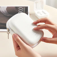 Estuche Portátil De Cuero Para Almacenamiento Mini Casco Rígido Para Gadgets Digitales Organizador De Cables Y USB Estuche Para Auriculares Y Cargadores - details 3