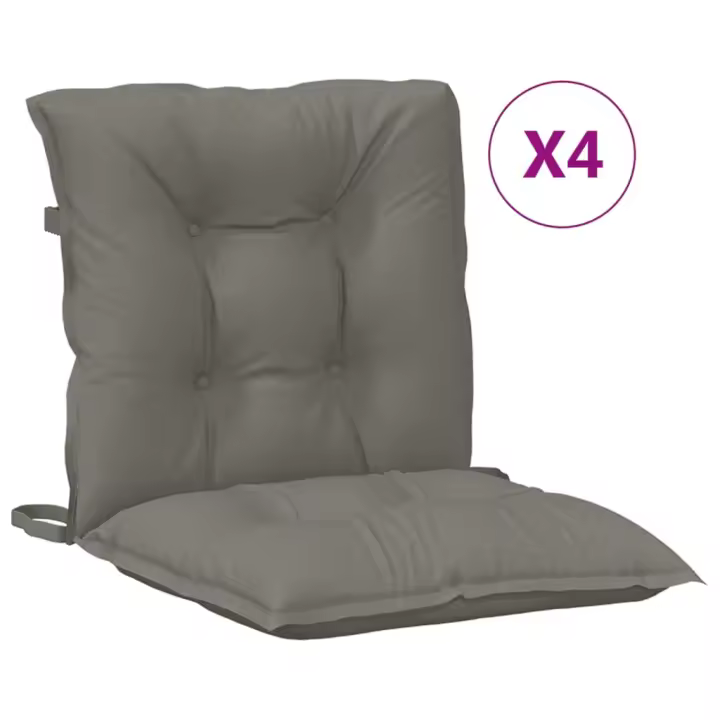 vidaXL Cojines silla respaldo bajo 4 ud tela 100x50x7 cm Color Antracita melange,  Gris claro melange,  Gris oscuro melange y mas Cojín Decorativo de Asiento Cojines de muebles de salon - 1
