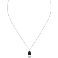 Collar de Oso de Piedra Natural de Plata de Ley 925, Ágata nácar, Estil INS de alta gama, combinable, 1,1 cm cuello ancho 45 cm - details 6