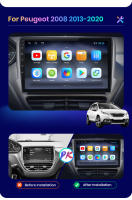 AWESAFE inalámbrico CarPlay Android Auto Radio para Peugeot 2008 208 2012 2013 2014 2015 2016 2017 2018 coche reproductor multimedia GPS 2 din autoradio volante controles RDS Bluetooth - details 4