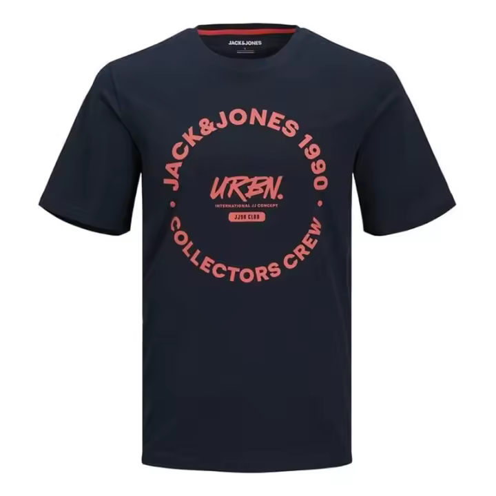 Jack&Jones - Camiseta para Hombre - Azul Marino - Manga Corta con Print Central - 1
