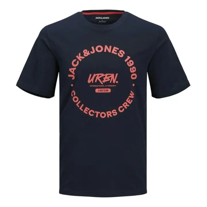Jack&Jones - Camiseta para Hombre - Azul Marino - Manga Corta con Print Central - 1