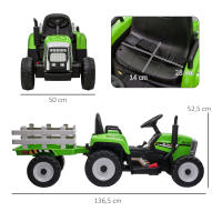 HOMCOM Tractor Eléctrico con Remolque Desmontable Coche Eléctrico para Niños 3-6 Años con Control Remoto Música MP3 Pantalla Luces y Cinturón de Seguridad 136,5x50x52,5 cm - details 2