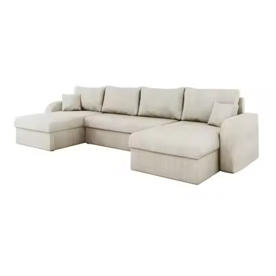 Sofá rinconero Comfivo 233 , Muebles ES, Caja de ropa de cama, Función de descanso, 304 x 80 x 140cm - 1