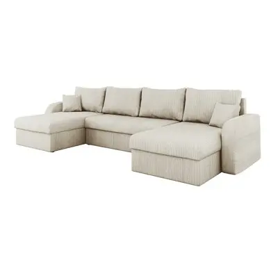 Sofá rinconero Comfivo 233 , Muebles ES, Caja de ropa de cama, Función de descanso, 304 x 80 x 140cm - 1