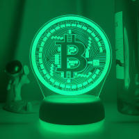 Lámpara De Noche LED De Acrílico Bitcoin Sensor Táctil Cambio De Color 7 Luces Decorativas Para Habitación Piloto Incluido - details 13
