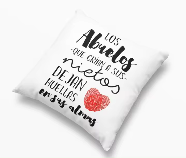 COJIN LOS ABUELOS QUE CRIAN A SUS NIETOS DEJAN HUELLAS EN SU ALMA  cojin mas relleno REGALO ORIGINAL AMIGA ADA+Y+SUS+DETALLES - 1