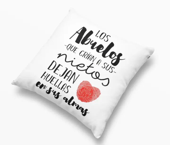 COJIN LOS ABUELOS QUE CRIAN A SUS NIETOS DEJAN HUELLAS EN SU ALMA  cojin mas relleno REGALO ORIGINAL AMIGA ADA+Y+SUS+DETALLES - 1