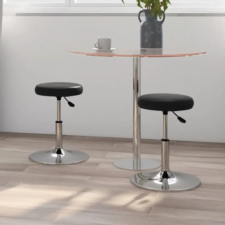vidaXL Sillas de comedor 2 unidades cuero sintético negro - 1