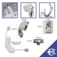 Grifo Flexible Pulverizador | Ducha Difusor Piedras | Extensible 33 y 110 Cm | Blanco - details 2