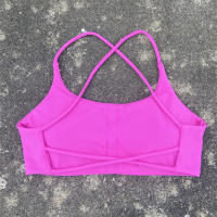 Sujetador De Yoga Para Mujer Color Sólido Suave Fitness Deportivo Con Four Strap Cross Back Y Padded Para Ejercicio En La Gimnasio - details 4