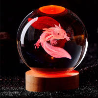 Lámpara De Noche Engravida Con Cristal 3D Axolotl Regalo De Cumpleaños Para Novia Clase Amiga Esposa Niños Decoración Del Hogar Luz Colorida Creada Por Laser - details 0