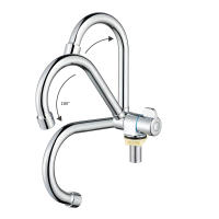 Grifo De Cocina Plegable Cromado De Latón Rotación De 360 Grados Para Ventana Interior Hilo G1/2 Monomando Agua Fría - details 4