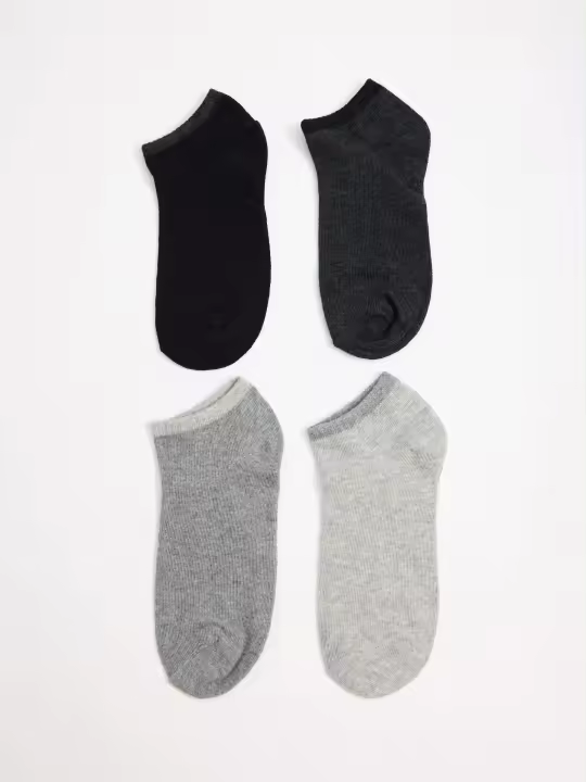 Pack de 4 calcetines tobilleros en gris y negro, cómodo y con sujeción INSIDE - 1