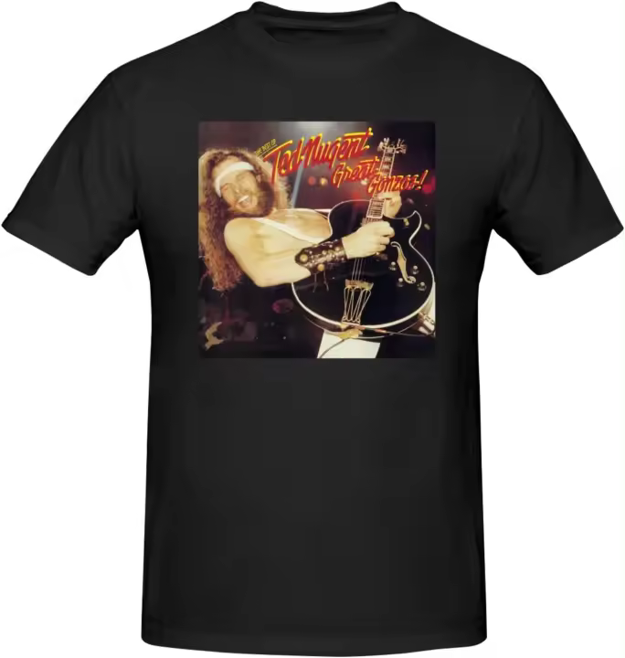 Camiseta de Ted Music and Nugent para hombre, camisa informal con gráfico de cuello redondo, Unisex, de manga corta, color negro - 1