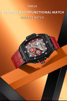 Reloj De Cuarzo Deportivo De Lujo Para Hombre ONOLA 2024 Estilo Clásico Cuero Auténtico Multi Funcional Resistente Al Agua Con Luz Útil Para Todos Los Días - details 0