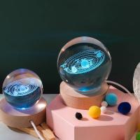 Lámpara De Noche LED Creativa Con Galaxia Milky Way En Cristal 6CM RGB Para Decoración De Habitación De Niños Luz Ambiental Del Sólido Del Sistema Solar - details 4