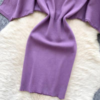 Nuevo Verano 2025 Vestido Corto De Mujer En Negro Con Manga Batwing Suave Y Elástico Estilo Bandage Casual Silueta Bodycon - details 13