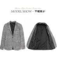 Chaqueta De Chequera Casual Para Hombre Estilo Coreano Slim Fit Traje Simple Elegante Abrigo Formal Con Cierre Único Material Poliéster Adecuado Para Todas Las Estaciones - details 12
