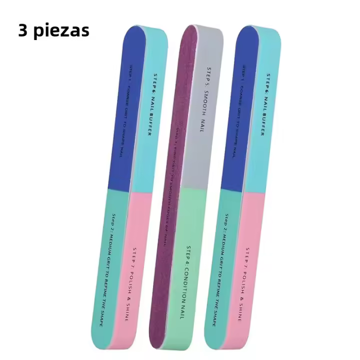Bloque De Archivo De Uñas Profesional 10/1pcs Herramientas De Manicura Y Pedicura Con Siete Cara Para Arte De Uñas Y Pulido - 1