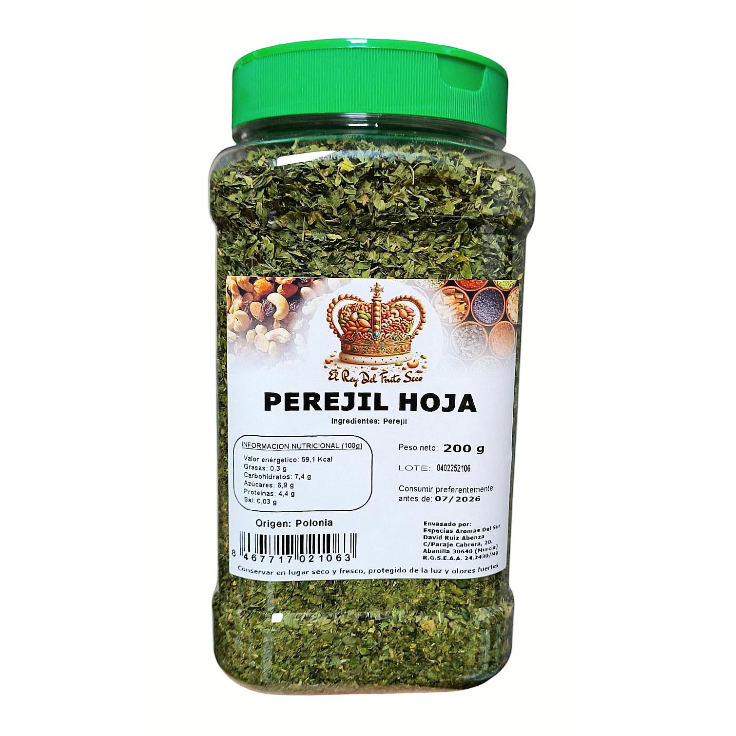 Perejil Hojas 200 gr -  Especia De Alta Calidad Para Cocina y Recetas Deliciosas - El Rey del Fruto Seco