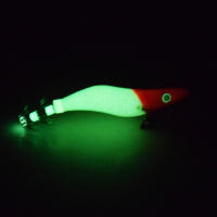Jig De Calamar Rojo Simulacrum De Camarón De Madera Luminoso Con Anzuelo Doble Artesano Duro Para Pesca En Agua Salada - details 5