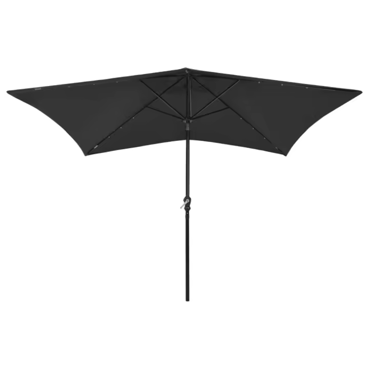 Sombrilla de Jardín with LED y Palo de Maple Negro 2x3m - 1