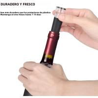 Tapa De Vino Reutilizable Con Bomba De Vacío Incorporada SUNFILI Sellador De Botella De Vino Silicona Antipinchazos Ahorro De Vino - details 2