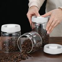 Juego De Botellas De Vidrio Para Almacenamiento De Café Té Y Dulces Con Tanque Aire Sujeto Tipo Presión Cierre Hermético Para Conservación De Frescura Capacidad De 500-1800ml - details 2